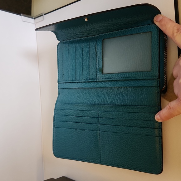 Gucci Interlocking GG Long Doublesided Wallet- Turquoise w/Box - Picture 10 of 14